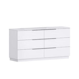 HomeRoots 60" Gray Wood Six Drawer Double Dresser - Ample Storage, Durable Design, & Ready to Use for Your Bedroom 714489