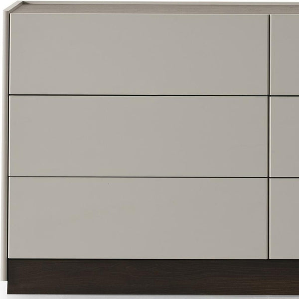 HomeRoots 60" Beige Wood Six Drawer Double Dresser - Stylish Storage Solution for Modern Bedrooms, Fully Assembled 714490