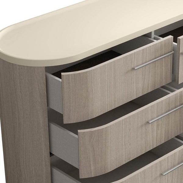 HomeRoots 63" Beige Wood Six Drawer Double Dresser for Stylish Storage & Organization in Any Bedroom Décor 714491