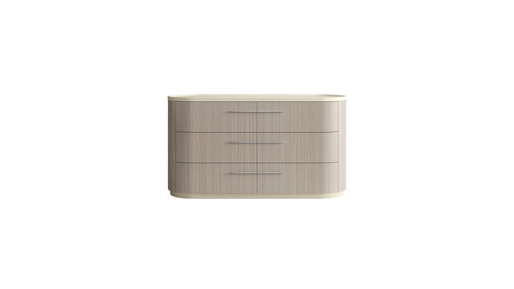 HomeRoots 63" Beige Wood Six Drawer Double Dresser for Stylish Storage & Organization in Any Bedroom Décor 714491
