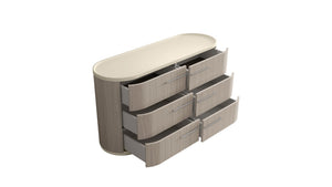 HomeRoots 63" Beige Wood Six Drawer Double Dresser for Stylish Storage & Organization in Any Bedroom Décor 714491