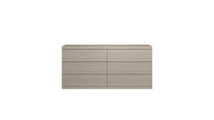 HomeRoots 56" Beige Wood Six Drawer Double Dresser - Elegant Storage Solution with Smooth-Glide Drawers & Style 714493