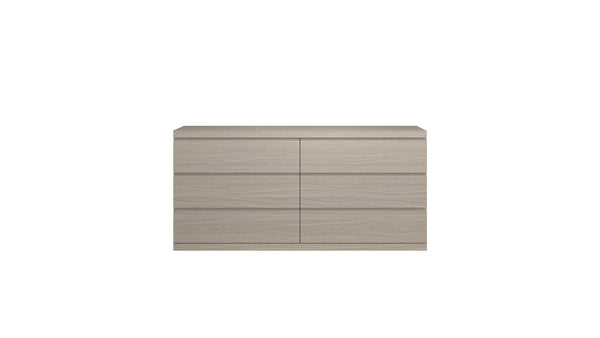 HomeRoots 56" Beige Wood Six Drawer Double Dresser - Elegant Storage Solution with Smooth-Glide Drawers & Style 714493