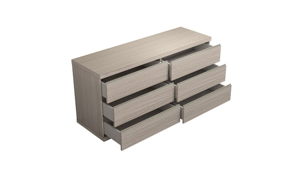 HomeRoots 56" Beige Wood Six Drawer Double Dresser - Elegant Storage Solution with Smooth-Glide Drawers & Style 714493