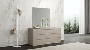 HomeRoots 56" Beige Wood Six Drawer Double Dresser - Elegant Storage Solution with Smooth-Glide Drawers & Style 714493