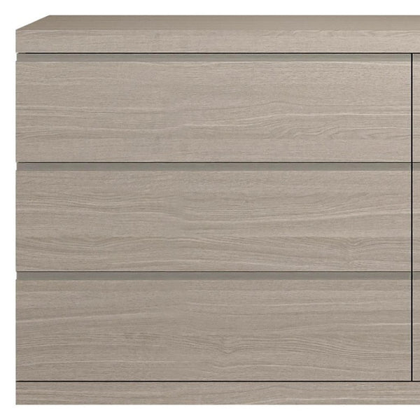 HomeRoots 56" Beige Wood Six Drawer Double Dresser - Elegant Storage Solution with Smooth-Glide Drawers & Style 714493