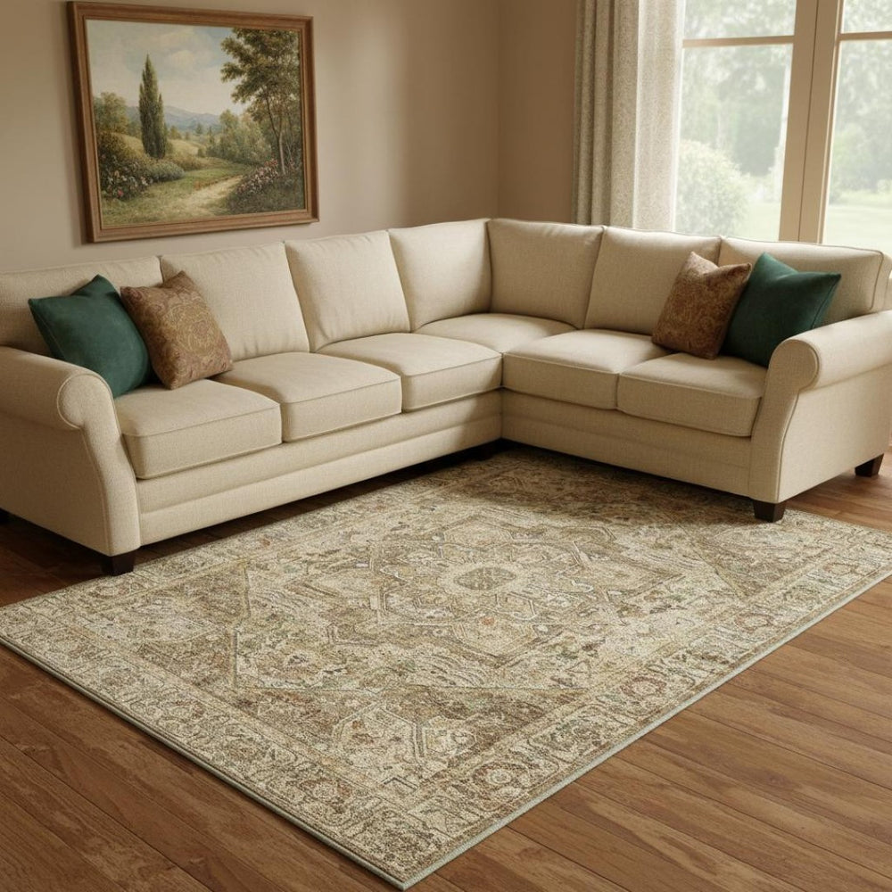 HomeRoots 35" Beige Genuine Marble Square Coffee Table with Wheels - Modern, Elegant & Versatile Design 714503