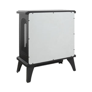 HomeRoots 24 Inch Black Metal Electric Fireplace with Led Lighting for Modern Living Room Ambiance 714501