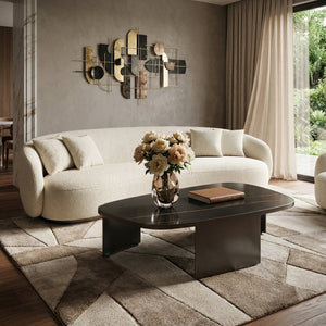 HomeRoots 55" White Genuine Marble Coffee Table with Wheels – Elegant, Modern Design for Versatile Spaces 714506