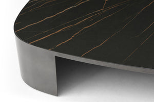 HomeRoots 55" White Genuine Marble Coffee Table with Wheels – Elegant, Modern Design for Versatile Spaces 714506