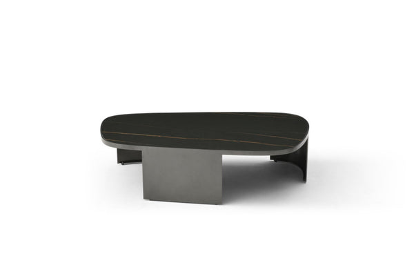 HomeRoots 55" White Genuine Marble Coffee Table with Wheels – Elegant, Modern Design for Versatile Spaces 714506