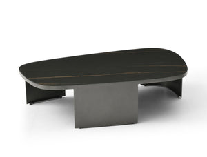HomeRoots 55" White Genuine Marble Coffee Table with Wheels – Elegant, Modern Design for Versatile Spaces 714506