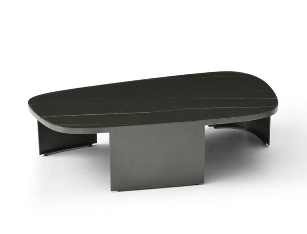 HomeRoots 55" White Genuine Marble Coffee Table with Wheels – Elegant, Modern Design for Versatile Spaces 714506