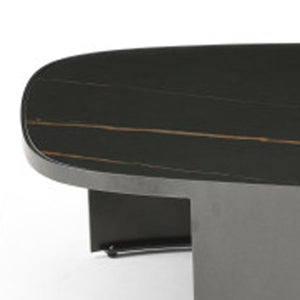 HomeRoots 55" White Genuine Marble Coffee Table with Wheels – Elegant, Modern Design for Versatile Spaces 714506