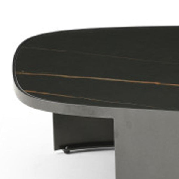 HomeRoots 55" White Genuine Marble Coffee Table with Wheels – Elegant, Modern Design for Versatile Spaces 714506