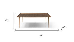 HomeRoots 41" Elegant Gray Ceramic Tile & Solid Wood Round Pedestal Coffee Table for Modern Living Spaces 714509