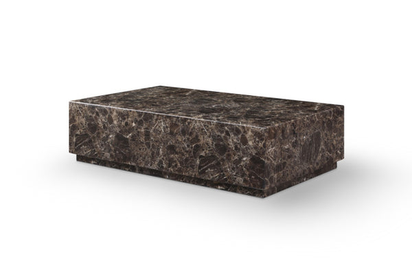 HomeRoots 55" White Marble Coffee Table with Pedestal Base - Elegant, Durable Centerpiece for Any Space 714513