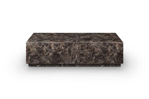 HomeRoots 55" White Marble Coffee Table with Pedestal Base - Elegant, Durable Centerpiece for Any Space 714513