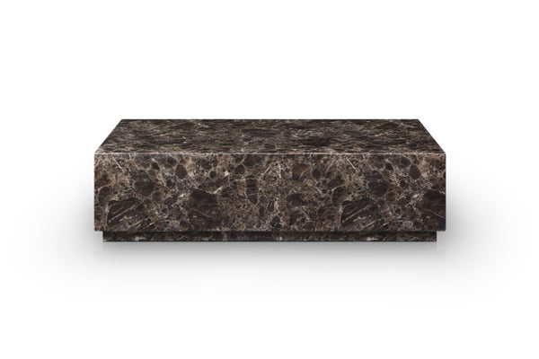 HomeRoots 55" White Marble Coffee Table with Pedestal Base - Elegant, Durable Centerpiece for Any Space 714513