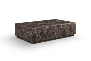 HomeRoots 55" White Marble Coffee Table with Pedestal Base - Elegant, Durable Centerpiece for Any Space 714513