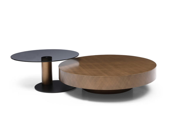 HomeRoots 41" Beige Glass Round Pedestal Coffee Table - Modern Design, Durable & Versatile for Any Space! 714515