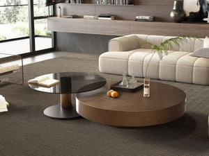 HomeRoots 41" Beige Glass Round Pedestal Coffee Table - Modern Design, Durable & Versatile for Any Space! 714515