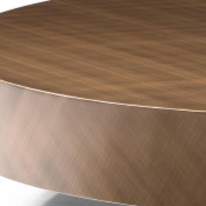 HomeRoots 41" Beige Glass Round Pedestal Coffee Table - Modern Design, Durable & Versatile for Any Space! 714515