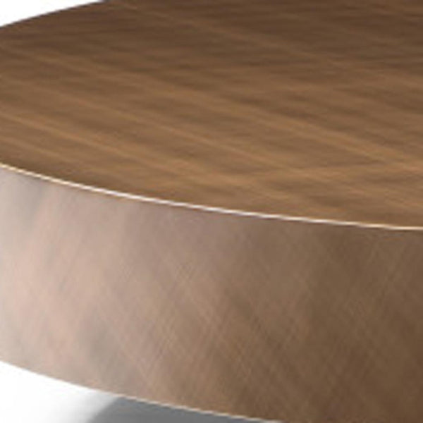 HomeRoots 41" Beige Glass Round Pedestal Coffee Table - Modern Design, Durable & Versatile for Any Space! 714515