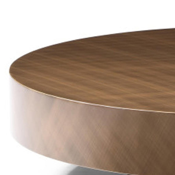 HomeRoots 41" Beige Glass Round Pedestal Coffee Table - Modern Design, Durable & Versatile for Any Space! 714515