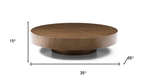HomeRoots 41" Beige Glass Round Pedestal Coffee Table - Modern Design, Durable & Versatile for Any Space! 714515