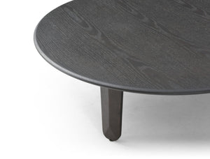 HomeRoots 47" Black Marble Coffee Table - Solid Wood Free-Form Design, Modern Elegance for Any Space 714519