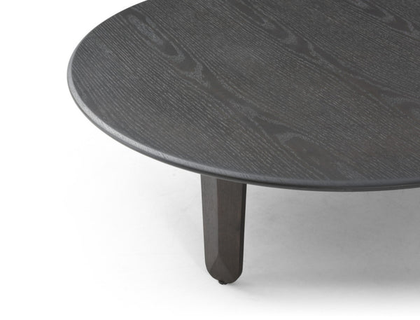 HomeRoots 47" Black Marble Coffee Table - Solid Wood Free-Form Design, Modern Elegance for Any Space 714519