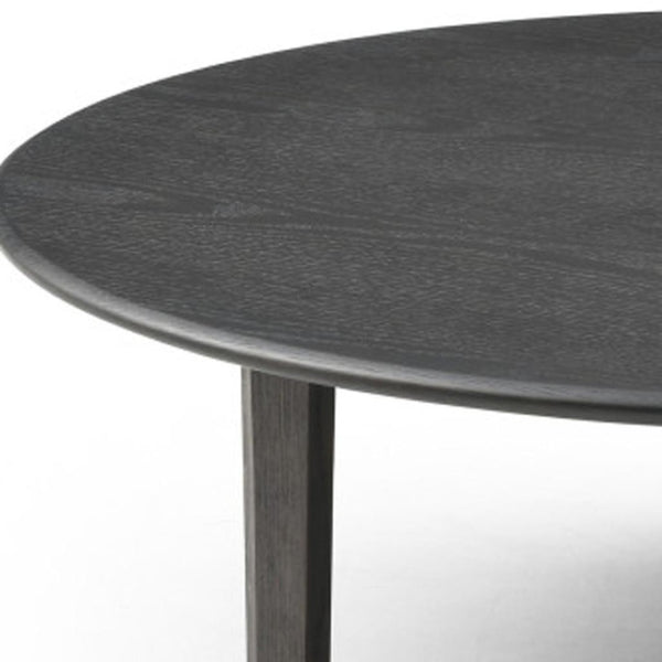 HomeRoots 47" Black Marble Coffee Table - Solid Wood Free-Form Design, Modern Elegance for Any Space 714519
