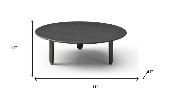 HomeRoots 47" Black Marble Coffee Table - Solid Wood Free-Form Design, Modern Elegance for Any Space 714519