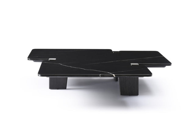 HomeRoots 49" Sleek Round Coffee Table with Black Glass Top & Silver Stainless Steel Base for Modern Spaces 714520