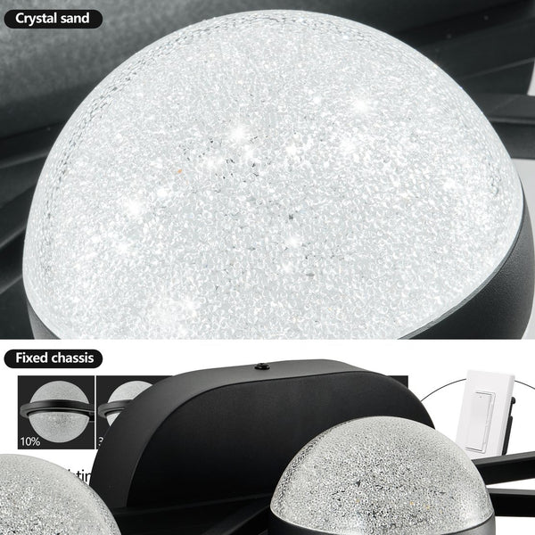 English Elm Bathroom Vanity Light - Modern 3-Bulb Led Fixture With Crystal-Sand Acrylic Shades For Elegant Spaces W2312P374862