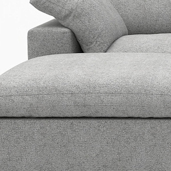 HomeRoots 120" Light Gray Modular Sofa with Ottoman & Storage - Modern Comfort for Versatile Living Spaces 714556