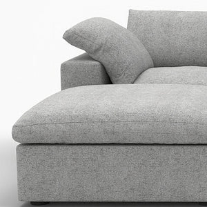 HomeRoots 120" Light Gray Modular Sofa with Ottoman & Storage - Modern Comfort for Versatile Living Spaces 714556
