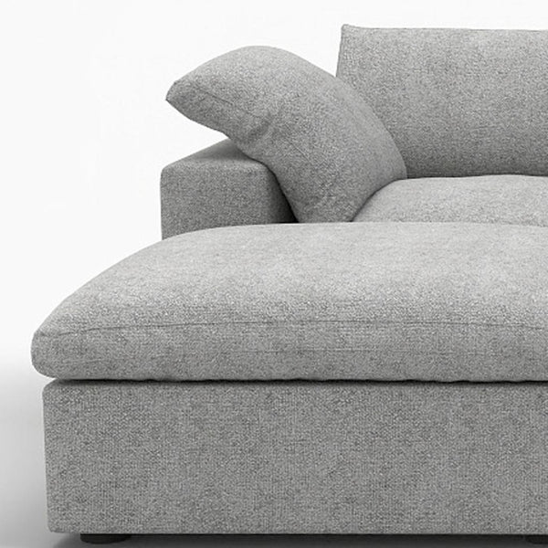 HomeRoots 120" Light Gray Modular Sofa with Ottoman & Storage - Modern Comfort for Versatile Living Spaces 714556