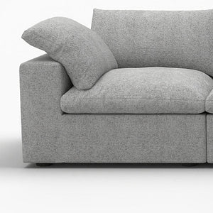 HomeRoots 160" Light Gray Linen Blend Modular Sofa with Ottoman, Storage & Versatile Configurations for Comfort 714557