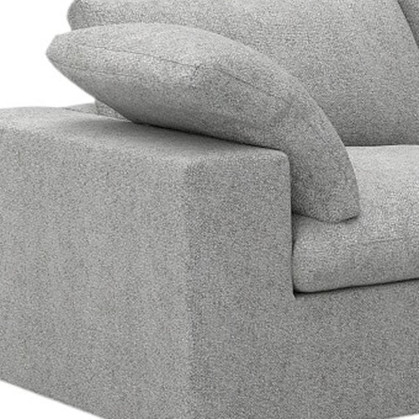 HomeRoots 160" Light Gray Linen Blend Modular Sofa with Ottoman, Storage & Versatile Configurations for Comfort 714557