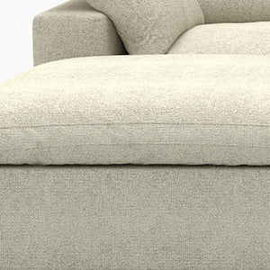 HomeRoots 120" Khaki Linen Blend Modular Sofa with Ottoman & Storage – Versatile Comfort for Modern Living Spaces 714560