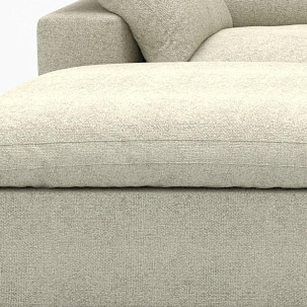 HomeRoots 120" Khaki Linen Blend Modular Sofa with Ottoman & Storage – Versatile Comfort for Modern Living Spaces 714560