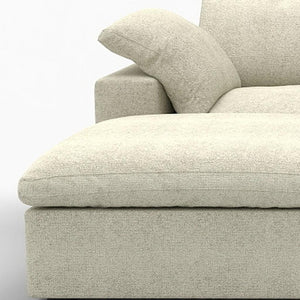 HomeRoots 120" Khaki Linen Blend Modular Sofa with Ottoman & Storage – Versatile Comfort for Modern Living Spaces 714560