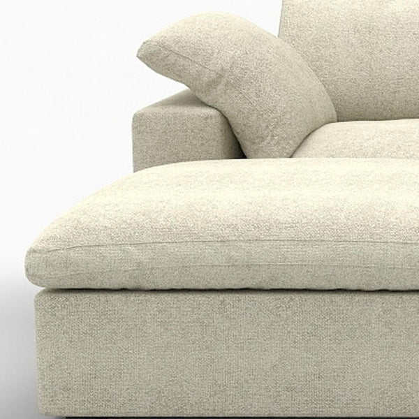 HomeRoots 120" Khaki Linen Blend Modular Sofa with Ottoman & Storage – Versatile Comfort for Modern Living Spaces 714560