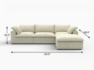 HomeRoots 160" Black Linen-Blend Modular Sofa with Ottoman & Storage – Versatile Seating for Modern Living 714561