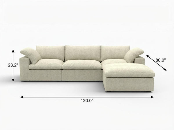 HomeRoots 160" Black Linen-Blend Modular Sofa with Ottoman & Storage – Versatile Seating for Modern Living 714561