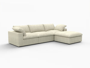 HomeRoots 160" Black Linen-Blend Modular Sofa with Ottoman & Storage – Versatile Seating for Modern Living 714561