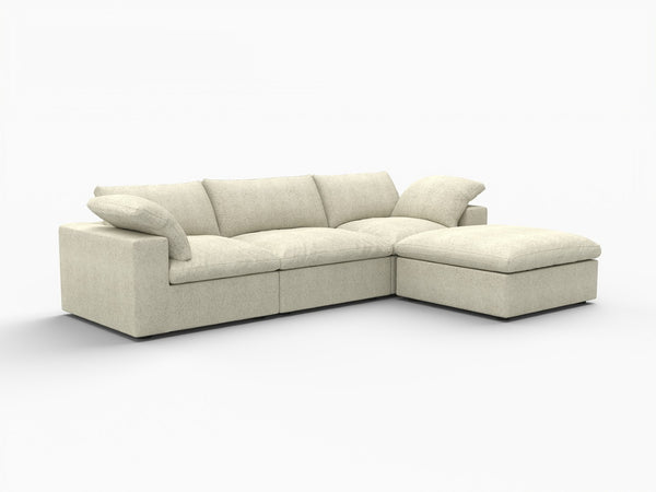 HomeRoots 160" Black Linen-Blend Modular Sofa with Ottoman & Storage – Versatile Seating for Modern Living 714561