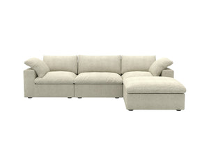 HomeRoots 160" Black Linen-Blend Modular Sofa with Ottoman & Storage – Versatile Seating for Modern Living 714561